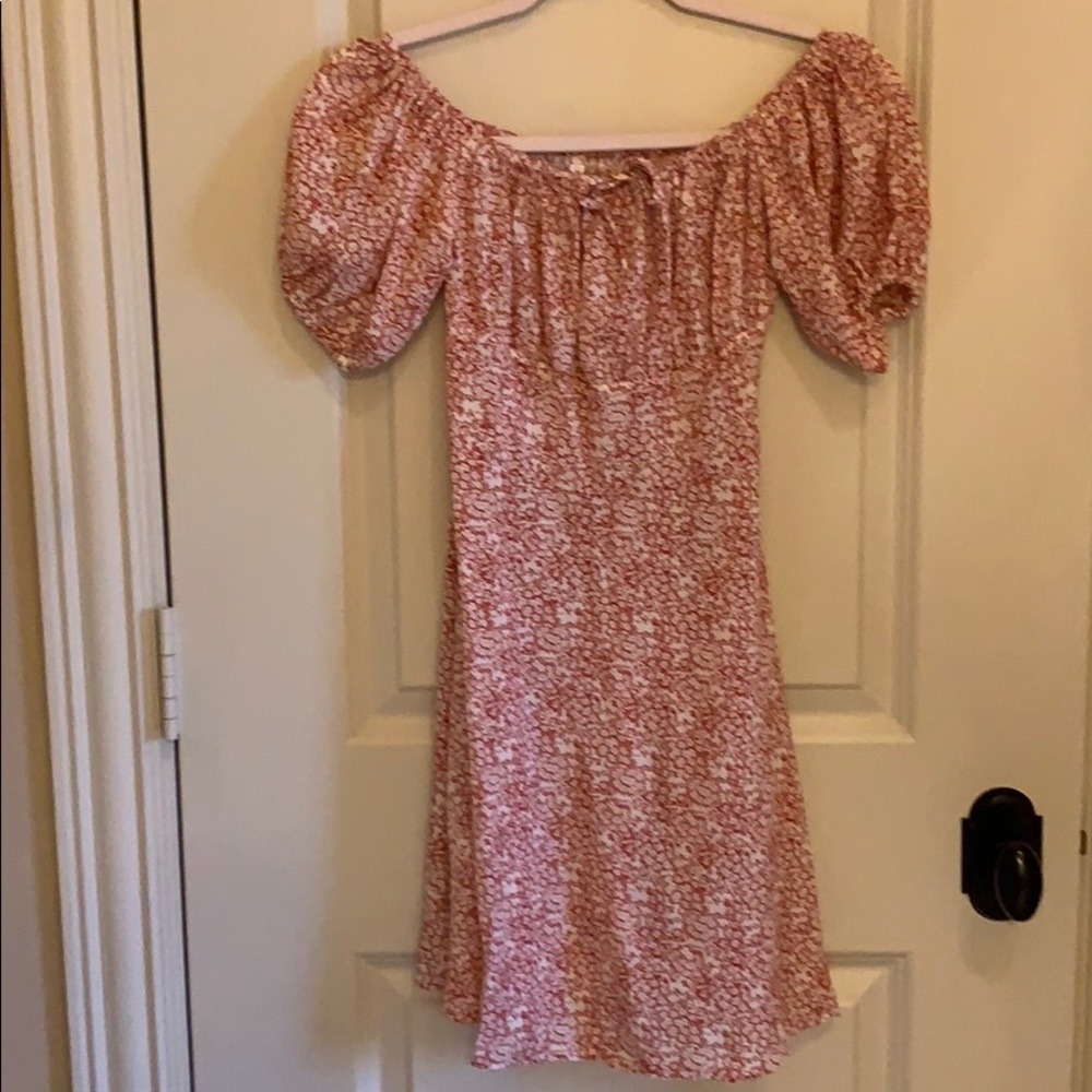 Red and white summer dress